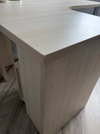 Escritorio de esquina madera y metal 140x110