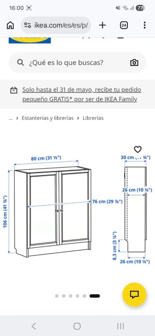 Estantería Billy Ikea Madera Blanca 80x28x106cm