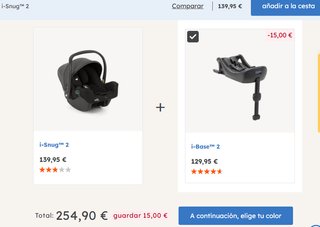 Silla coche Joie i-Snug 2 + Base ISOFIX