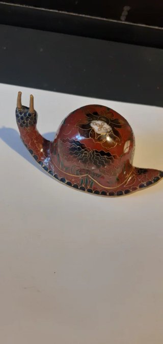 Statuetta lumaca cloisonné