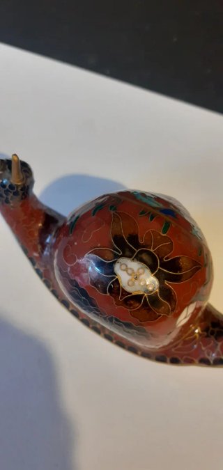 Statuetta lumaca cloisonné