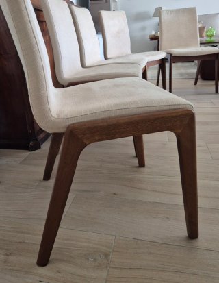 Juego 6 Sillas Comedor Tela y Madera