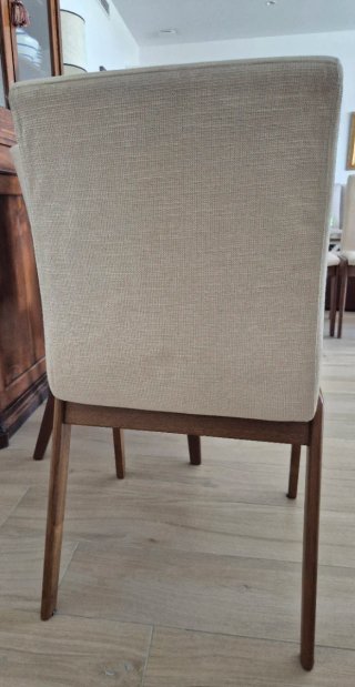 Juego 6 Sillas Comedor Tela y Madera