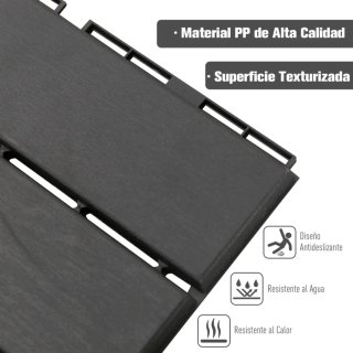 Set de 9 baldosas de 30x30cm negro