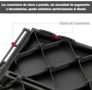 Set de 9 baldosas de 30x30cm negro