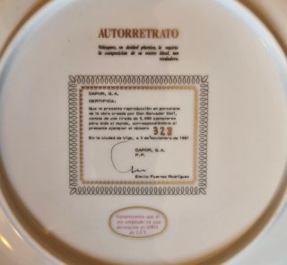 Plato Porcelana Autorretrato Dalí Ed.328
