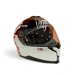 CASCO DE MOTO HJC C70 CURVES BLANCO + FUNDA + CAJA
