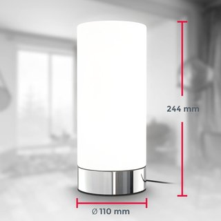B.K.Licht - Lámpara de Mesa Táctil 40 W E14 Blanca