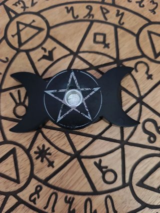 Portavelas Triple Luna Pentagrama