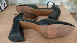 Zapatos tacón negros hebilla tobillo talla 39