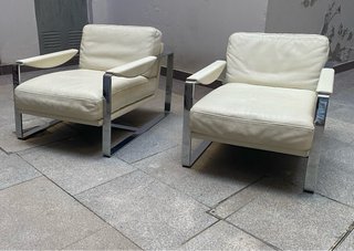 Roche Bobois Sillones Piel Metal 1990s