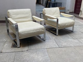 Roche Bobois Sillones Piel Metal 1990s