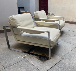 Roche Bobois Sillones Piel Metal 1990s