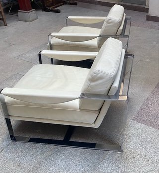 Roche Bobois Sillones Piel Metal 1990s