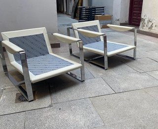 Roche Bobois Sillones Piel Metal 1990s