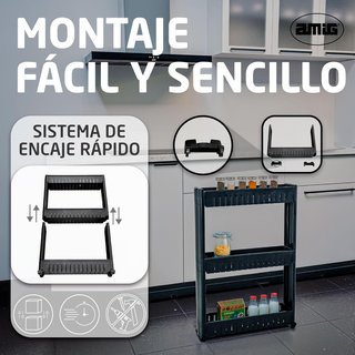 Amig-Carrito de Almacenamiento Estrecho con Ruedas