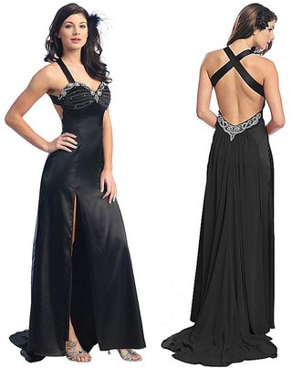 Vestido fiesta negro espalda descubierta L nuevo