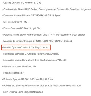 Manillar Syncros Creston 2.0 X