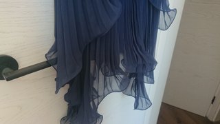 Vestido gasa tirantes tul azul