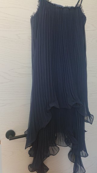 Vestido gasa tirantes tul azul