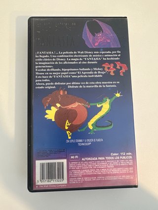 Película VHS Fantasía Walt Disney