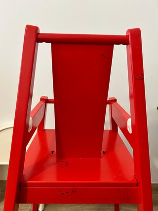Trona infantil bebé niño IKEA madera roja