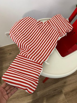 Trona infantil bebé niño IKEA madera roja