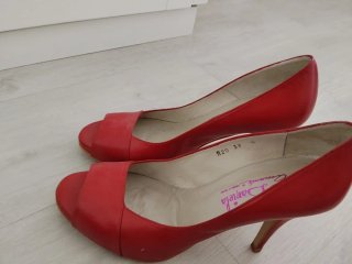Sandalias tacón mujer rojas talla 39