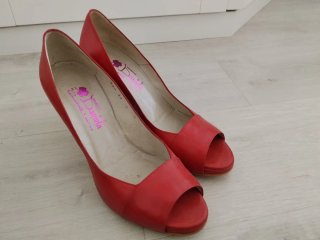 Sandalias tacón mujer rojas talla 39