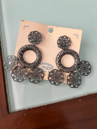 Pendientes Flamenca Negro y Plata