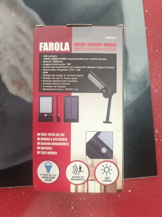 Farola LED Solar Elbat 350LM Sensor