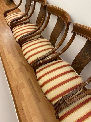 Sillas Luis XV madera y tela