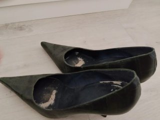 Zapatos de salón verdes mujer