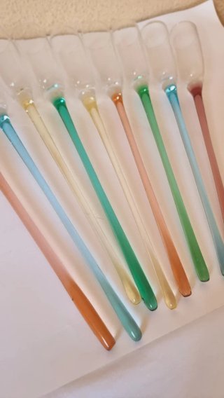 Set 9 Copas Flauta Arcoiris Tallo Largo