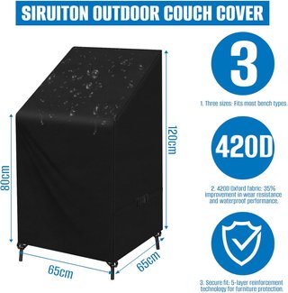 SIRUITON Funda para muebles 120 x 65 x 65/81 cm