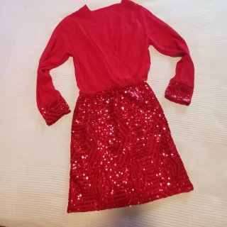 Vestido rojo lentejuelas Talla S
