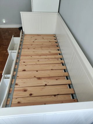 HEMNES Estructura diván con 3 cajones, blanco.