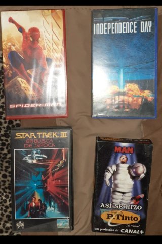 4 VHS:Spider-Man, Independence Day, Star Trek 3..
