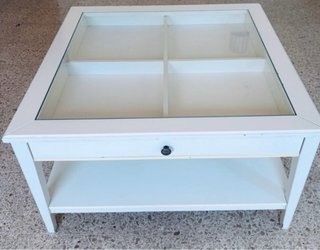 Mesa de centro LIATORP IKEA blanca vidrio