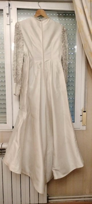 Vestido de Novia Blanco con Manga larga