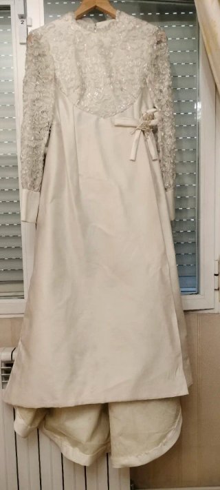 Vestido de Novia Blanco con Manga larga