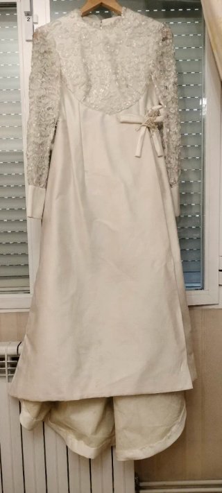 Vestido de Novia Blanco con Manga larga