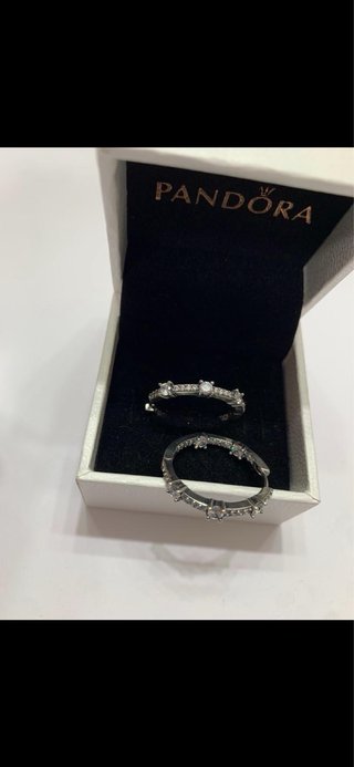 Pendientes Aro Brillantes Plata Pandora