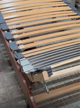 Cama articulada electrica con base de madera