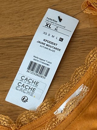 Camiseta naranja con encaje mujer XL