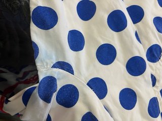 Traje Flamenca Lunares Azul Blanco