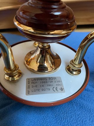 Lámpara de techo clásica oro y madera