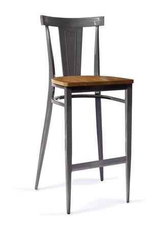 Taburete asiento madera. Altura 75cm