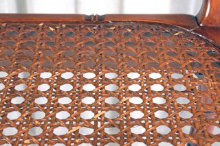 Poltrona francese Faux Bamboo paglia di Vienna
