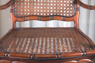 Poltrona francese Faux Bamboo paglia di Vienna